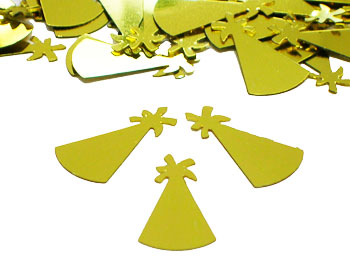 Party Hat Confetti, Gold Available by the Pound or Packet